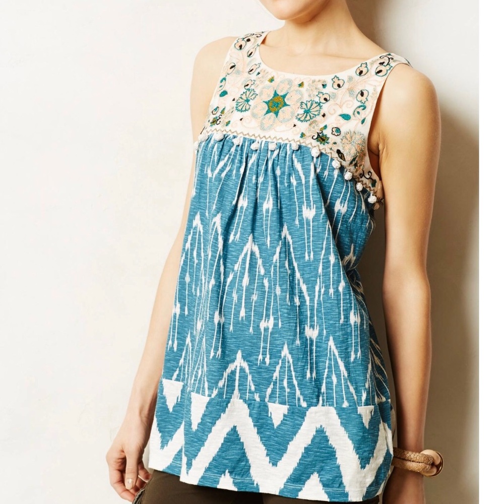 Floreat Anthropologie CASCATA TUNIC Embroidered  S